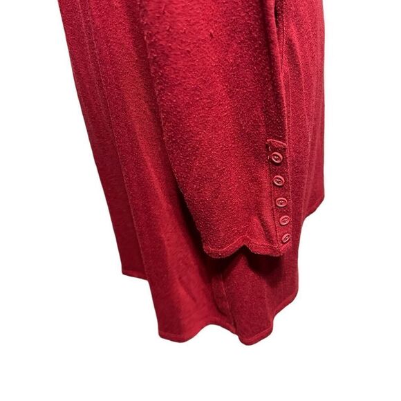 Beautiful RED CHICO’S knit LONG tunic BUTTON SLEEVES Tunic DESIGN CHICOS SIZE 1 - Picture 5 of 7